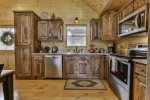 Updated kitchen with stainless steel appliances